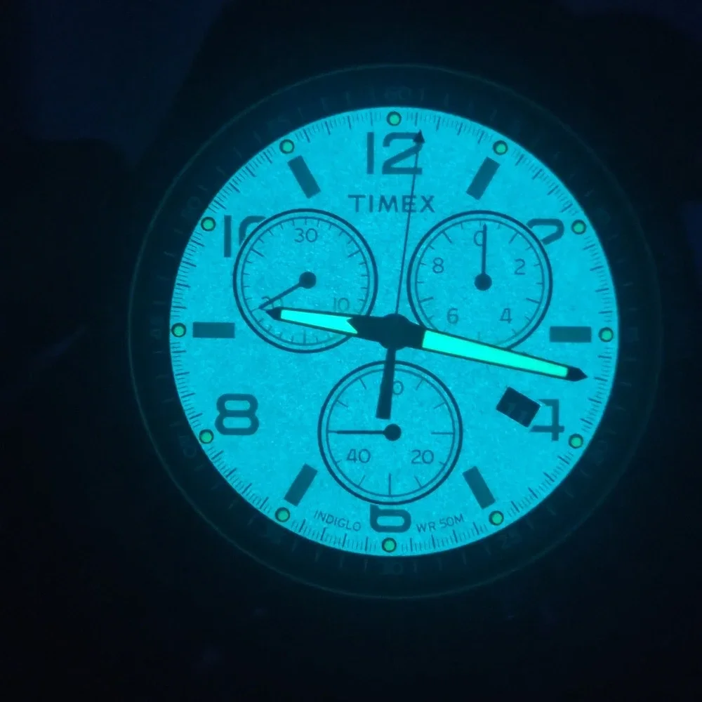 Vintage 2010 Timex Expedition Sport Chronograph 42mm Mens Quartz Watch 50M *Mint